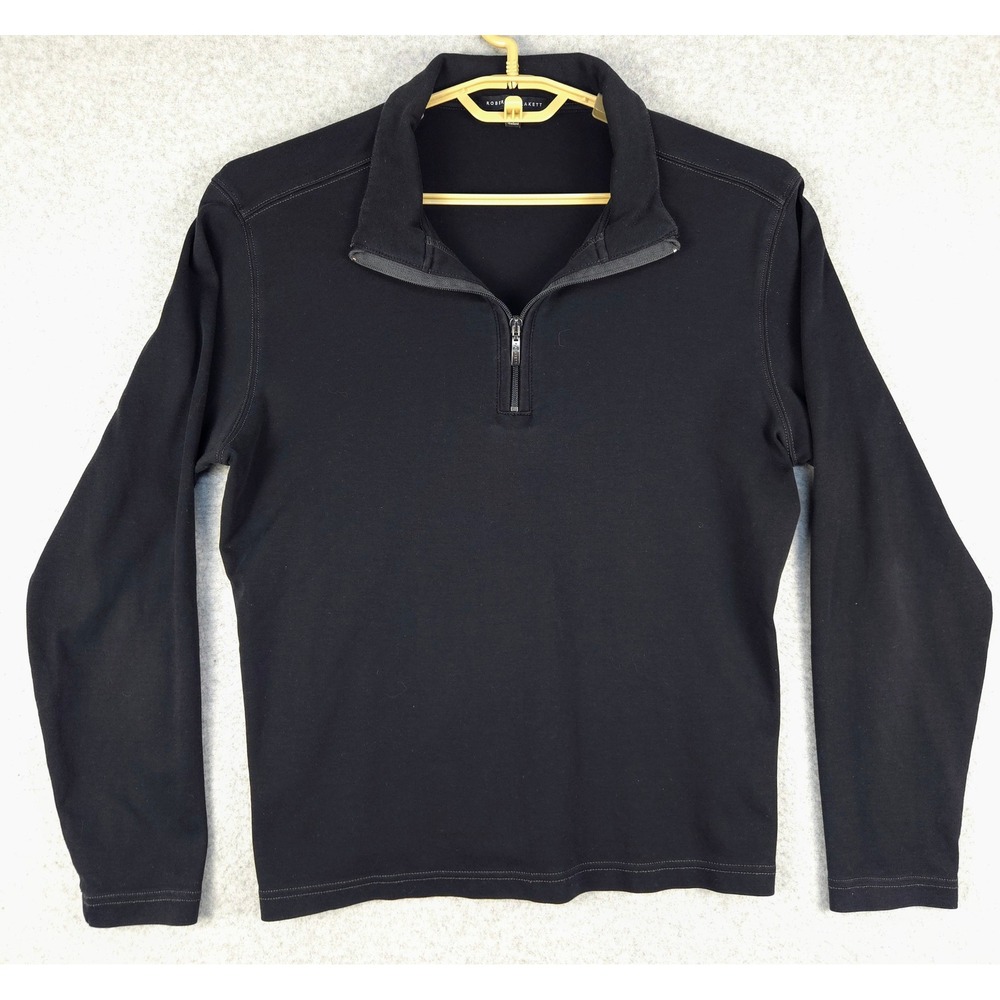 Robert Barakett Quarter Zip Pullover Long Sleeve Top Athleisure Black L - Picture 2 of 7